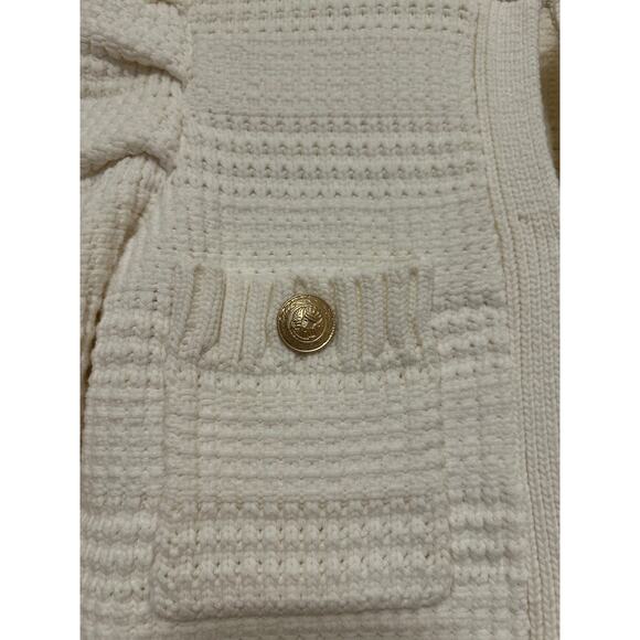 L'AGENCE Marina Textured Knit Cardigan Jacket White Sz XS Old Money - Picture 9 of 12